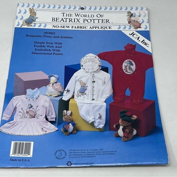 1993 Beatrix Potter No Sew Fabric Appliqués
Benjamin Peter Jemina - Picture 8 of 12